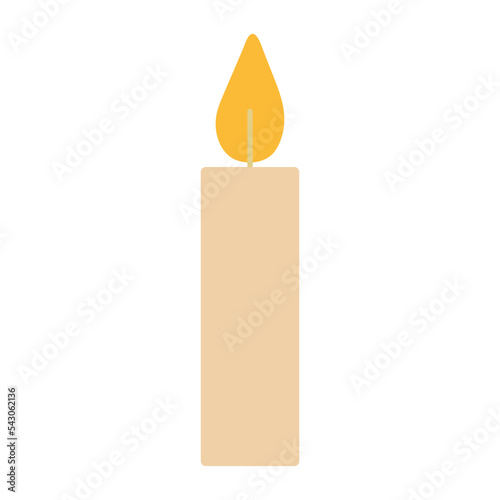 simple flat  long yellow candle 