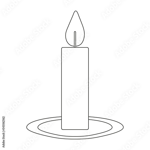 simple long black line candle  on a plate