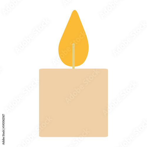 simple flat  short yellow candle 