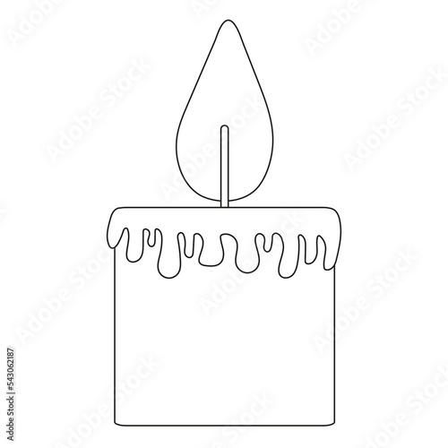 simple short black line candle with melted wax