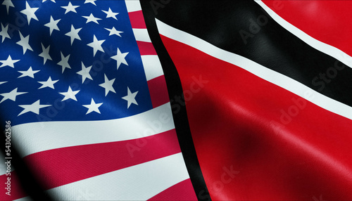 Trinidad Tobago and USA Merged Flag Together A Concept of Realations