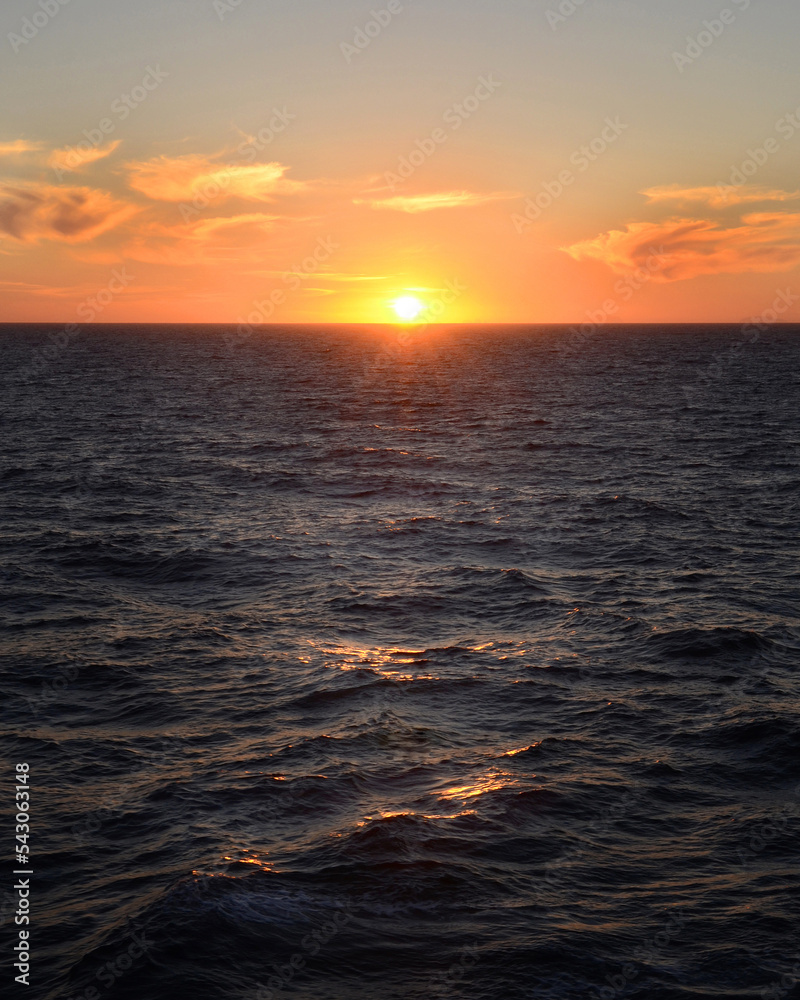 The midnight sun seascape Norway, Arctic Circle