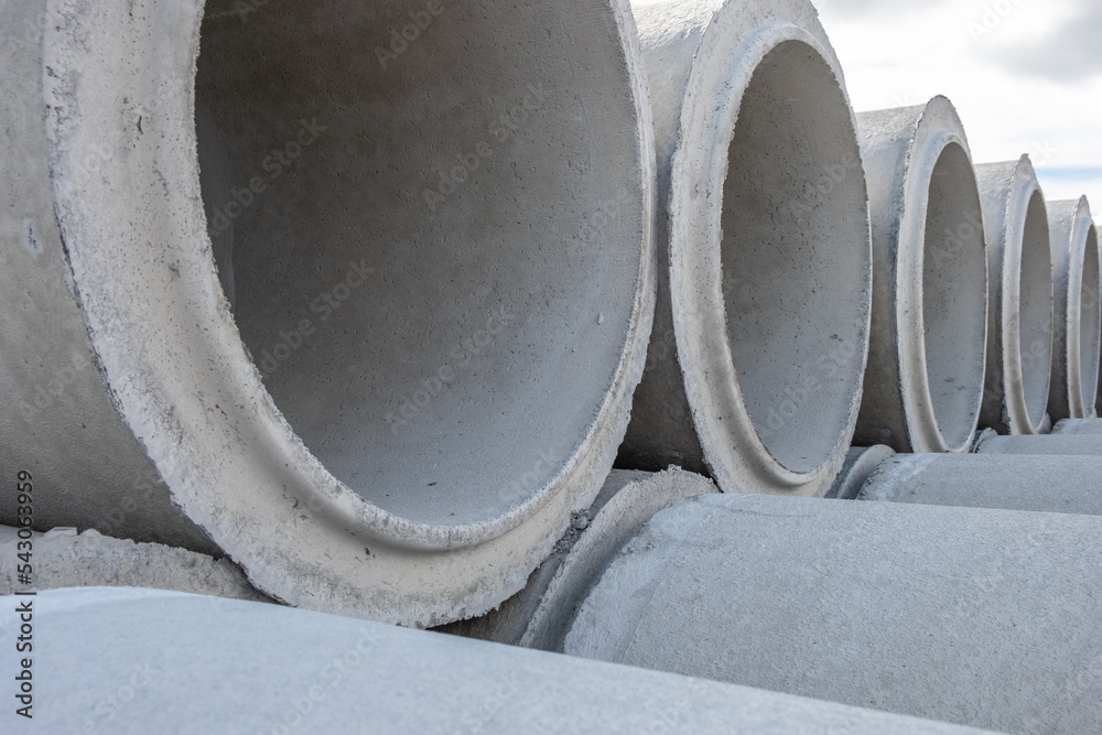 Concrete Shackles pilled up in a factory, on a construction site. Basic
