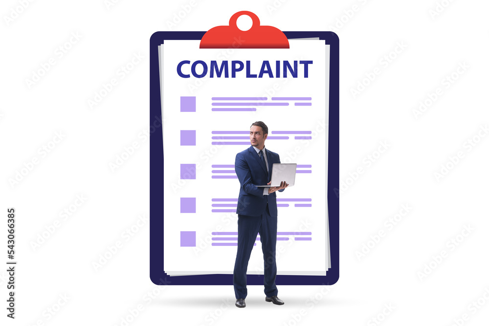 Businessman in customer complaint concept Businessman in customer complaint concept