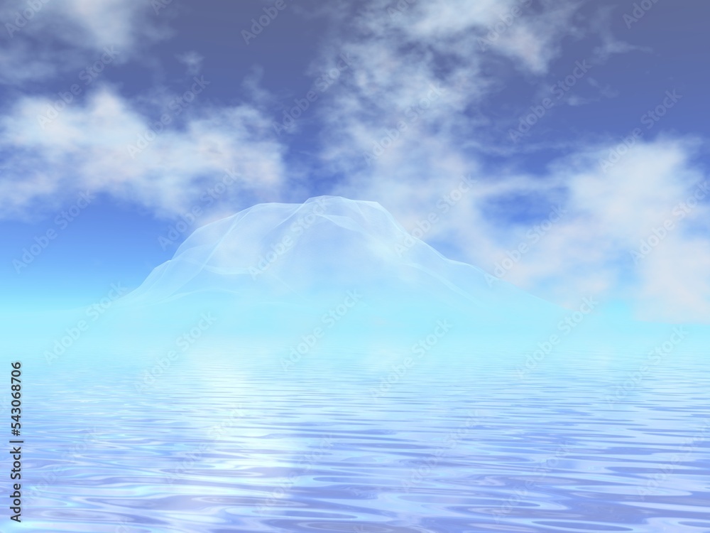 幻想的な氷山と海