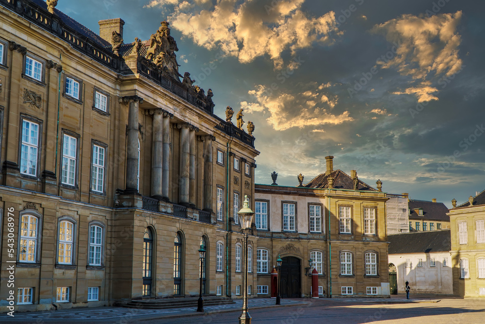 The palace of Amalienborg in Copenhagen, Denmark.