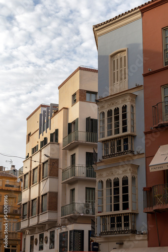 Building facades in Malaga, Spain