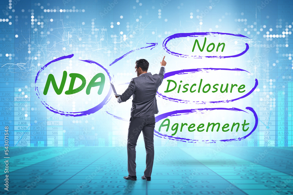 Businessman in non-disclosure agreement concept Businessman in non-disclosure agreement concept