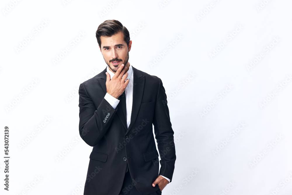 Portrait of a man in an expensive business suit on a white background isolated, copy space. Businessman startup technology Portrait of a man in an expensive business suit on a white background isolated, copy space. Businessman startup technology