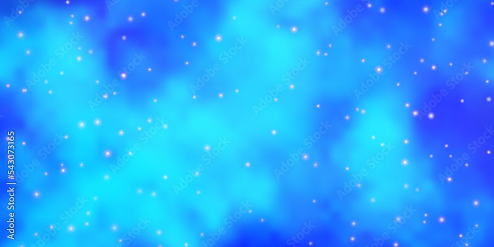 Light BLUE vector background with colorful stars.