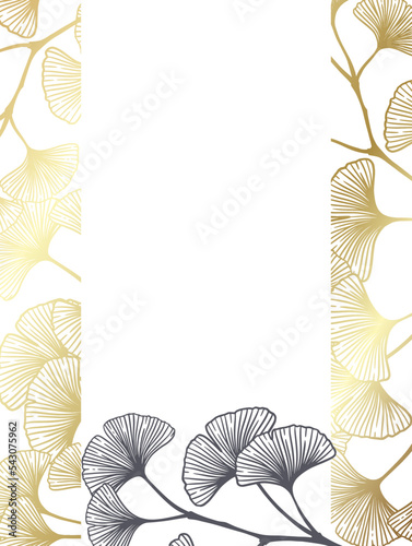 Floral wedding invitation golden elegant card template