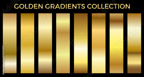 Gold texture gradient background vector set