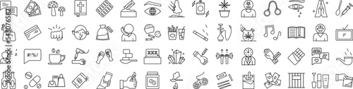 Addictions icons collection vector illustration design