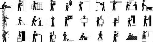 Construction people icons collection vector illustration design