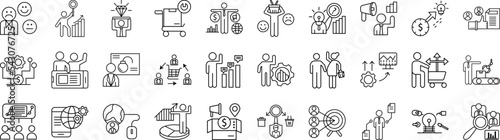 Consumer behaviour icons collection vector illustration design