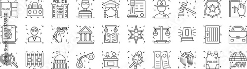 Law and justice icons collection vector illustration design