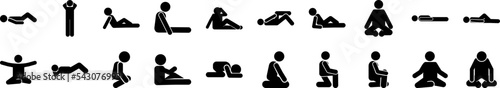 Man squatting icons collection vector illustration design