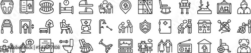 Retirement home icons collection vector illustration design