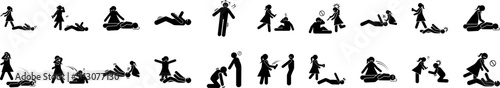 Seizure icons collection vector illustration design