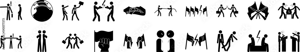 Conflict icons collection vector illustration design