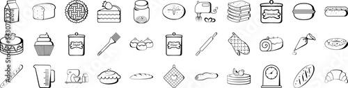 Bakery shop icons collection vector illustration design