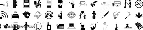 Bad habits icons collection vector illustration design