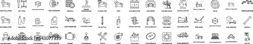 Cars service and repair parts icons collection vector illustration design