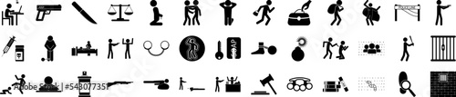 Crime icons collection vector illustration design