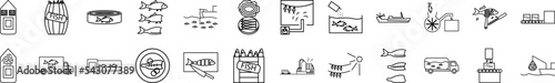 Fish production icons collection vector illustration design
