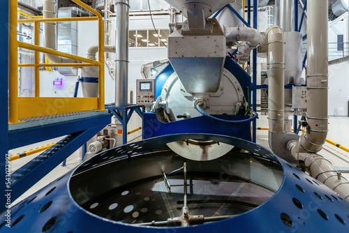 Large modern industrial automated coffee roaster