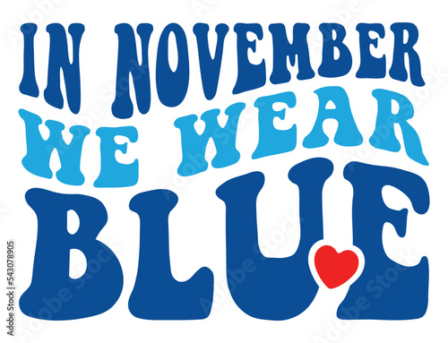 in November we wear blue SVG, Diabetes Awareness SVG, We wear blue SVG, diabetes svg, blue ribbon svg, ribbon svg, Blue Ribbon Awareness Svg
