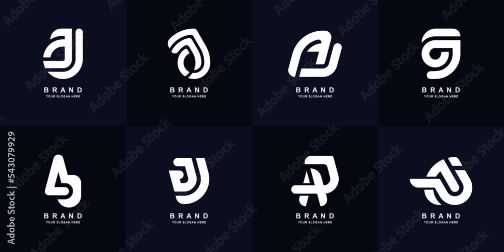 Collection letter A or AJ monogram logo design Stock Vector | Adobe Stock