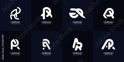 Collection letter A or AR monogram logo design