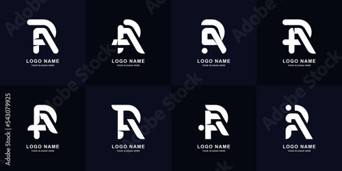 Collection letter AR or RA monogram logo design