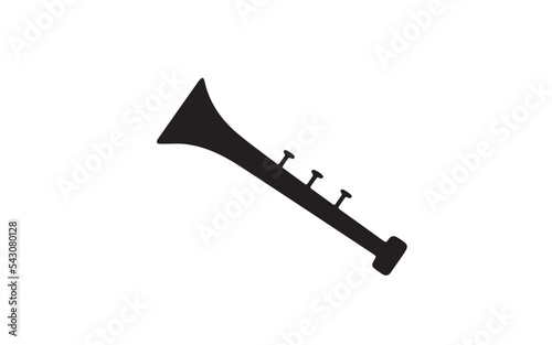 Eastern Pipe Shehnai Sketch Line Vector, Black Trumpet Bugle Icon Cartoon Illustration.