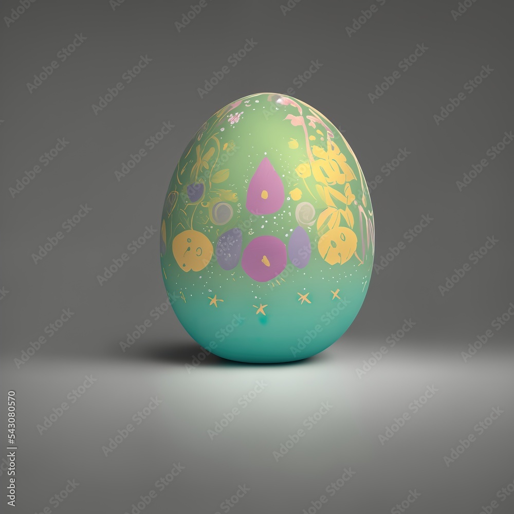 Painted Easter egg on a dark background