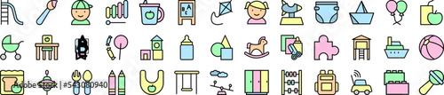 Kindergarden icons collection vector illustration design