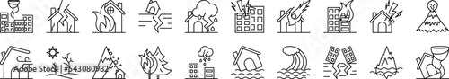 Natural disasters icons collection vector illustration design