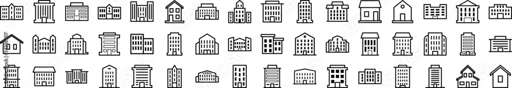 Buildings icons collection vector illustration design