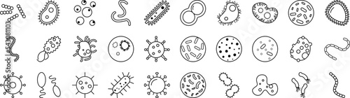 Bacteria icons collection vector illustration design