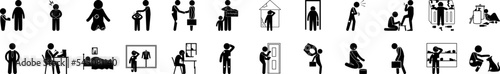 Poor people icons collection vector illustration design