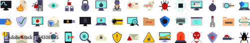 Virus antivirus icons collection vector illustration design