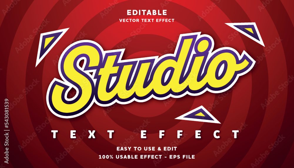 studio editable text effect with modern and simple style, usable for logo or campaign title