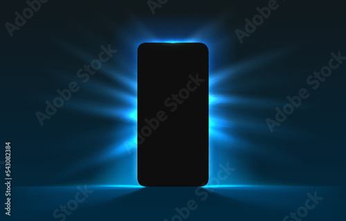 Smartphone mobile screen, technology mobile display light. Vector
