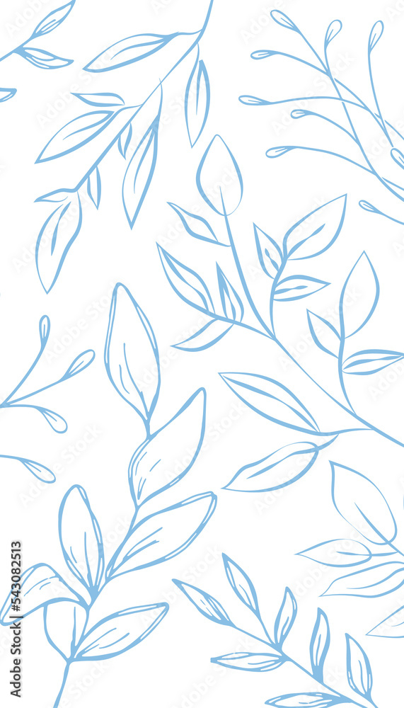 Blue Toille Foliage Wallpaper Background