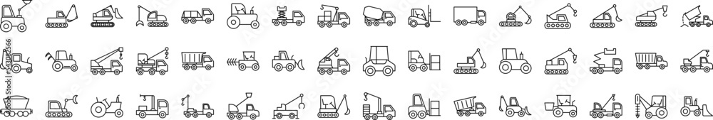 Consruction machinery icons collection vector illustration design