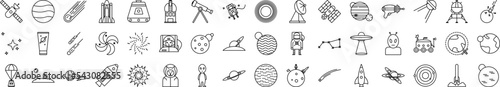 Cartooning space icons collection vector illustration design