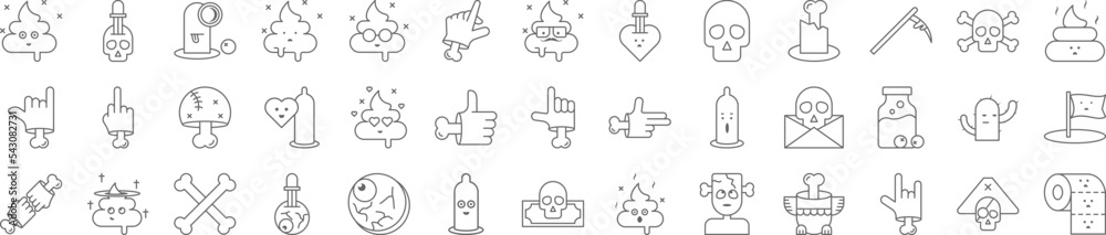 Nasty icons collection vector illustration design