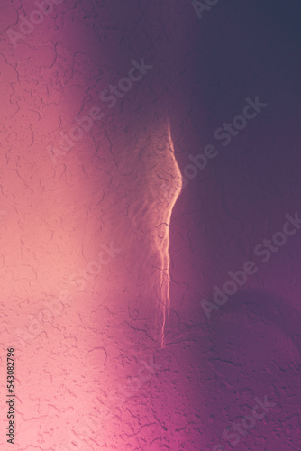 Retro-style pink soft feminine looking figure abstract background photo