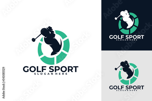 sport golf logo vector design silhouette